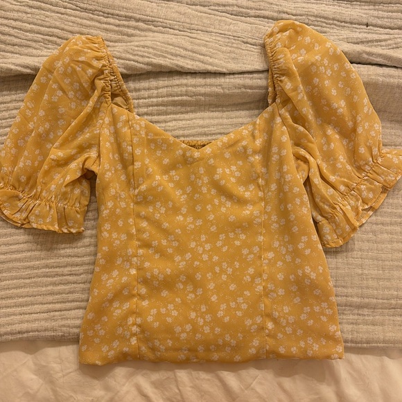 Abercrombie & Fitch Puff Sleeve Sweetheart Corset Top - Picture 2 of 3